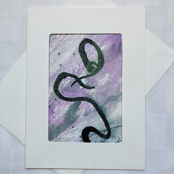 Hand Painted Frameable Abstract Watercolor Blank Greeting Cards Set of 7 - Picture 4 of 10